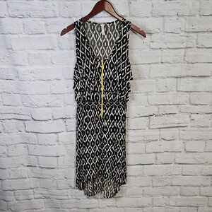 Xhilaration Black and White High Low Dress